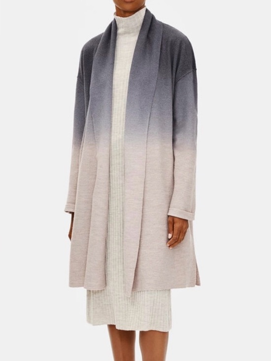 Eileen Fisher Jackets & Blazers - Eileen Fisher Ombre Boiled Wool Open Coat, Size Small